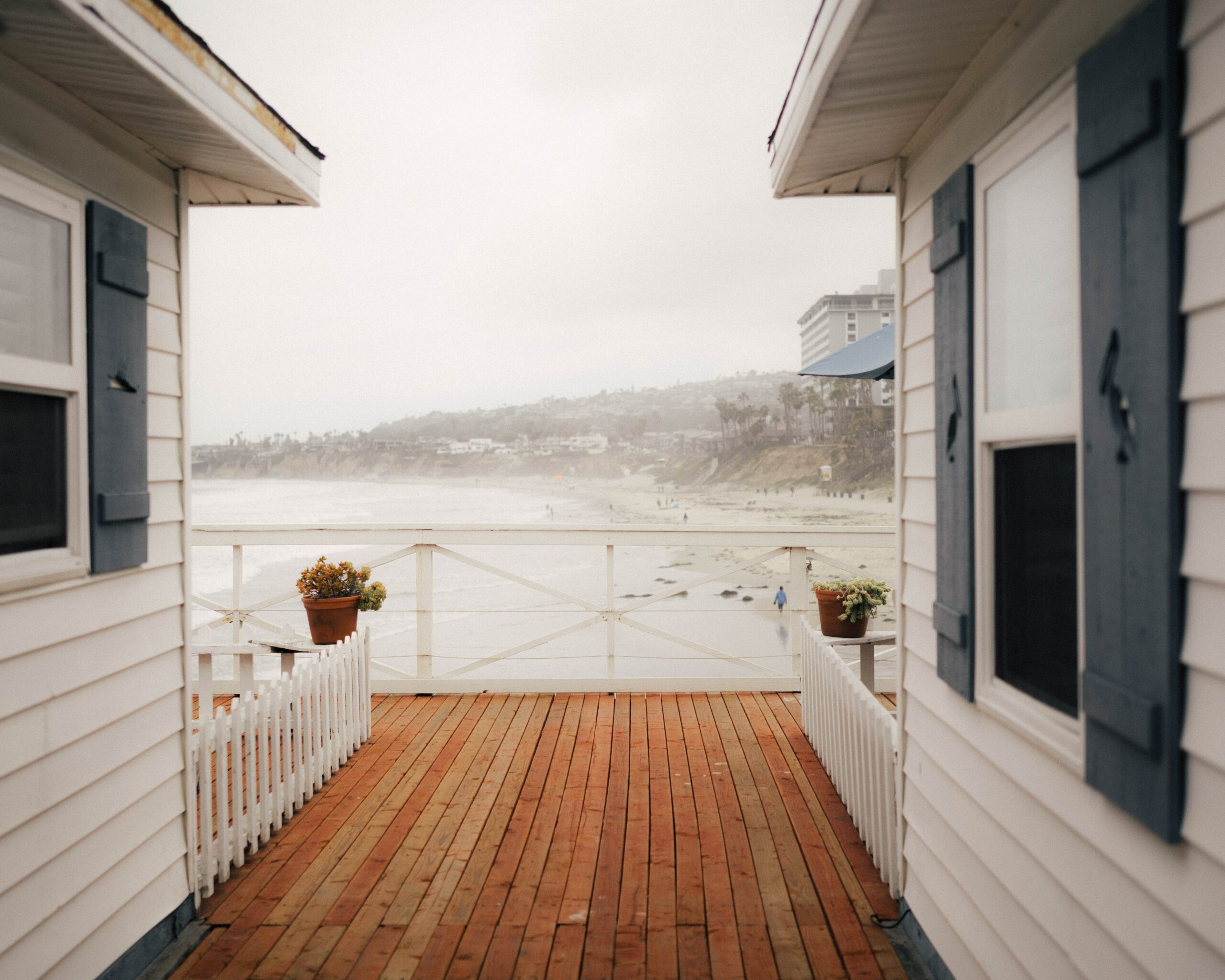 Coastal Timber deck with the ocean behind