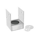 90mm Post Support Bolt Down 316SS against white background