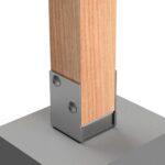 Demo graphic showing the installation process of 90mm Post Support Bolt Down 316SS