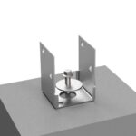 Demo graphic showing the installation process of 90mm Post Support Bolt Down 316SS