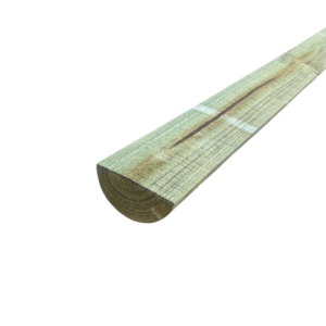 Pine Log Half Round CCA H4 against white background