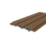 NewTechWood Composite Fence Panel in colour Teak against white background