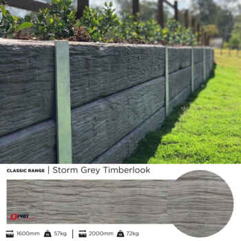 "200x75 Classic Timber Look Country Concrete Sleeper"