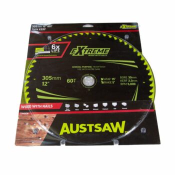 "Austsaw Extreme Wood with Nails Blade 305mm x30 Bore x60 T"